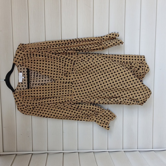 NWOT L'Academie Joyce Revolve Black and Cream Long Sleeve Dress, Viscose/ Rayon - Picture 5 of 6